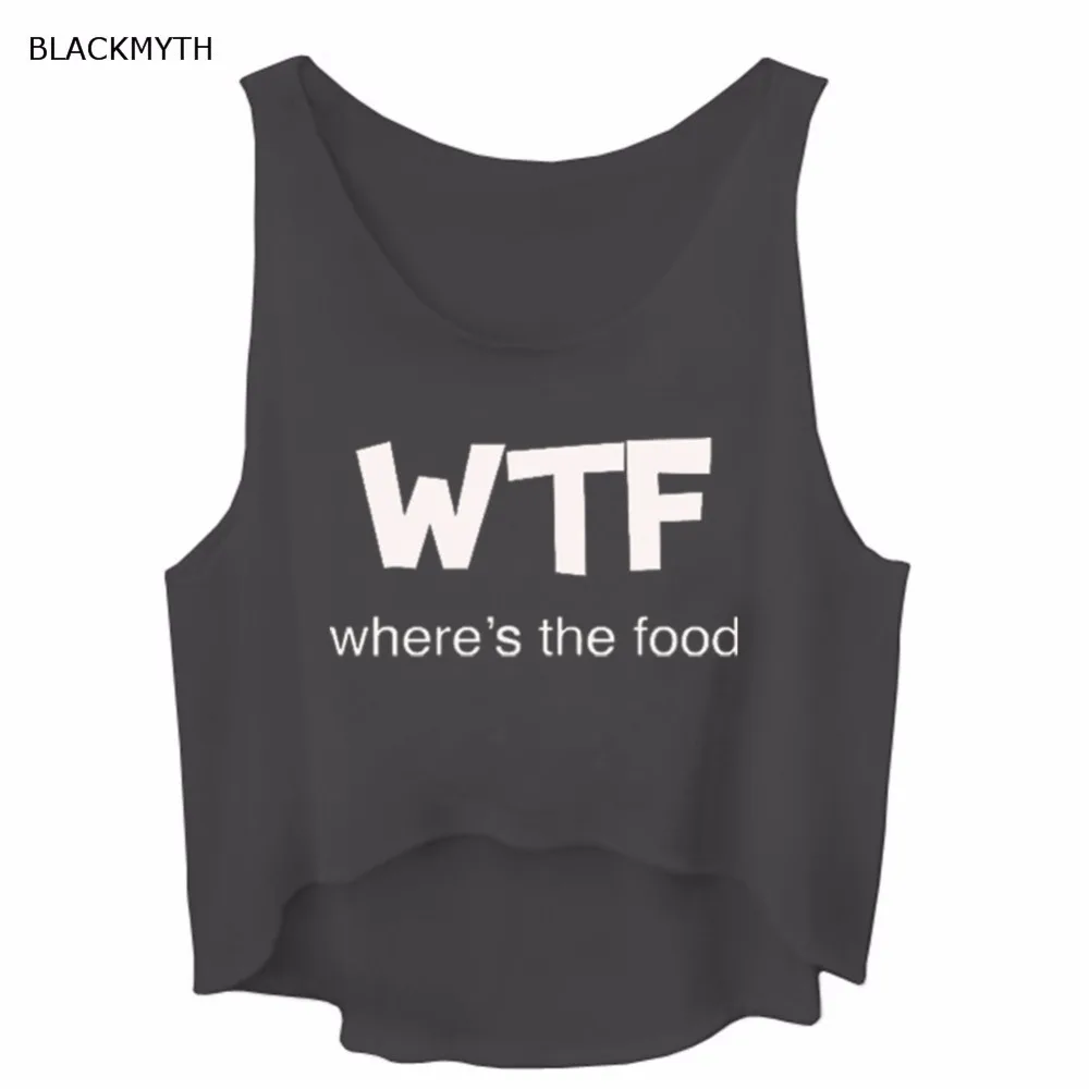BLACKMYTH WTF where's the fat черные серые летние женские футболки без рукавов для фитнеса