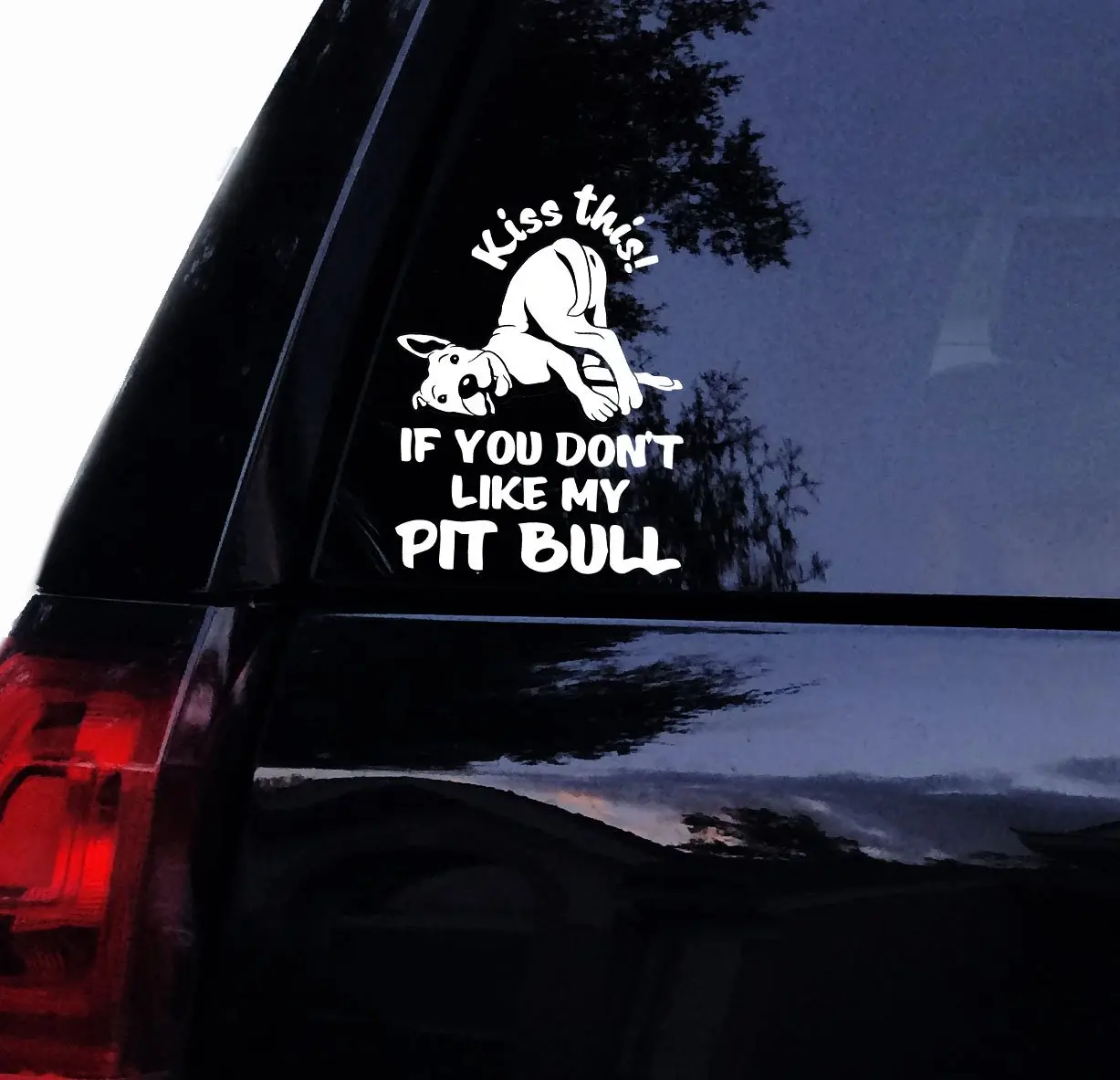 

Tshirt Rocket Kiss This If You Dont Like My Pitbull Decal - Cute Pitbull Pit Bull Dog Terrier Vinyl Car Decal, Laptop Decal,