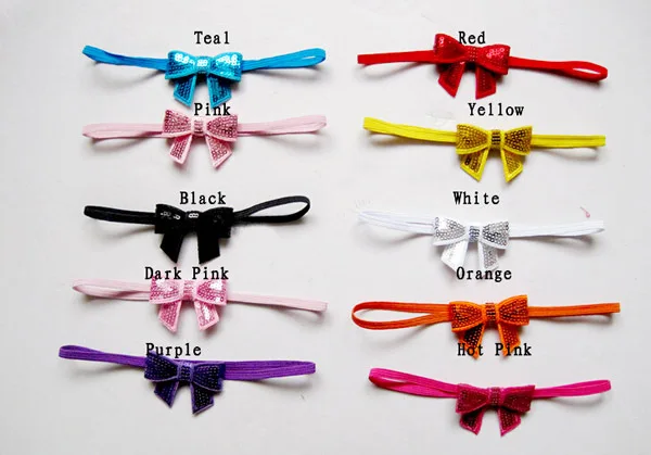 

Baby Sequins Bow Headband Kids Toddle Sparkle Bow Hair Accessories