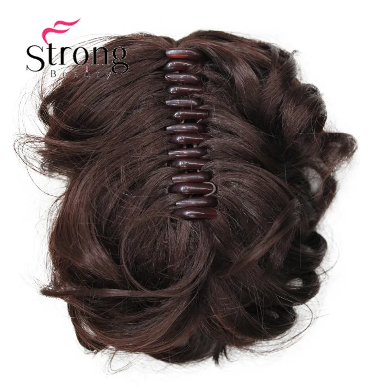 StrongBeauty, короткий конский хвост, накладные волосы, синтетические волосы, волнистые, на заколках, накладные волосы, цвет на выбор