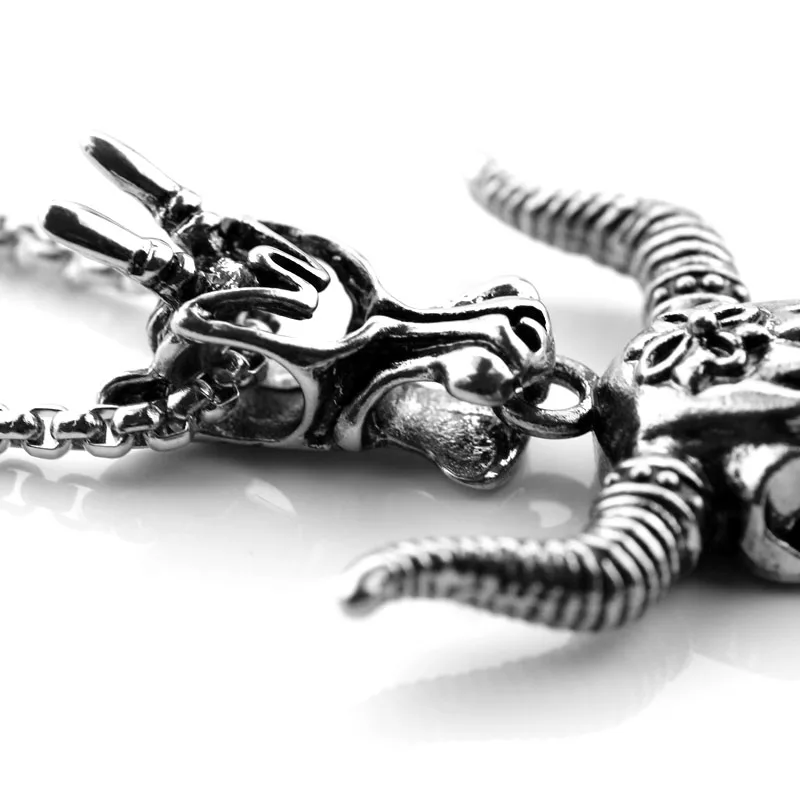 Винтажный Стиль черная цинковая голова быка волка кулон ожерелье античный новый