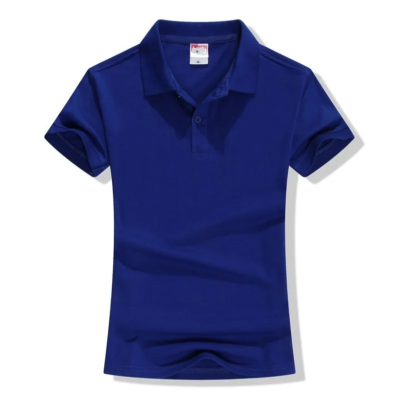 Royal Blue) Весна-лето, Женская хлопковая одежда поло, женские высококачественные топы поло с отворотом, новинка, летняя повседневная одежда с коротким рукавом YY4177 - Цвет: Royal Blue)