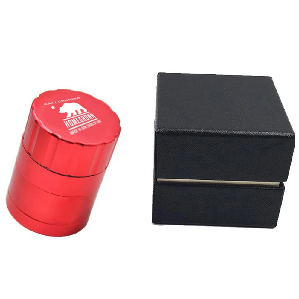 Red-Gift Box Авиационная алюминиевая травяная мельница 42 мм 4 слоя табачная мельница дробилка для специй с подарочной коробкой - Цвет: Red-Gift Box