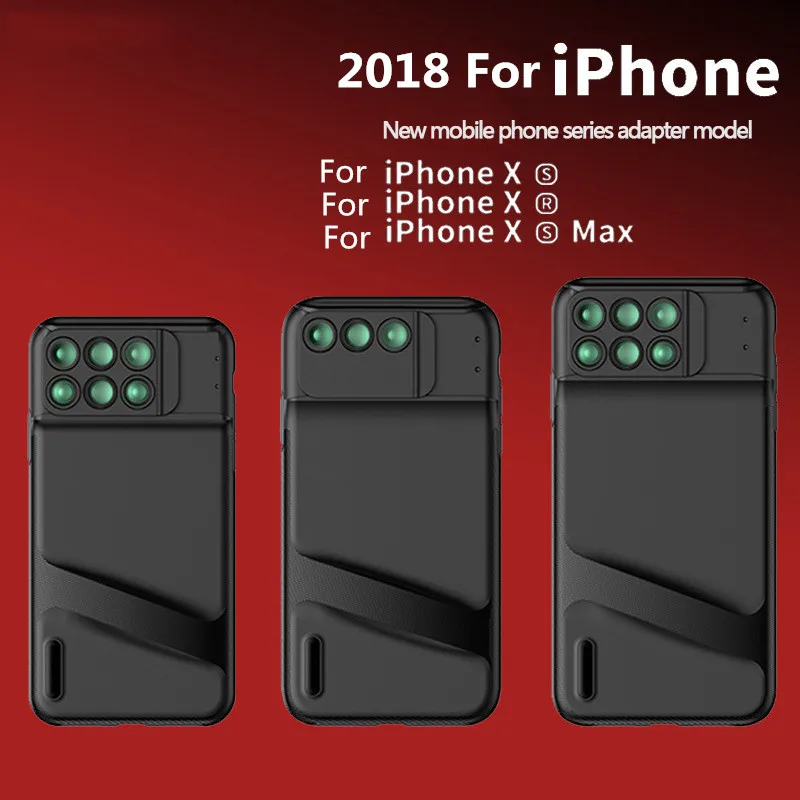 Для iPhone XS Max двойной объектив камеры 6 в 1 Рыбий глаз широкоугольный макрообъектив для iPhone XS XR Xs Max телескоп зум-линзы