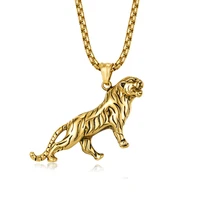 qfdz164 collier long mens necklace chain kettingen bijuteria titanium tiger necklaces pendants colgante hombre