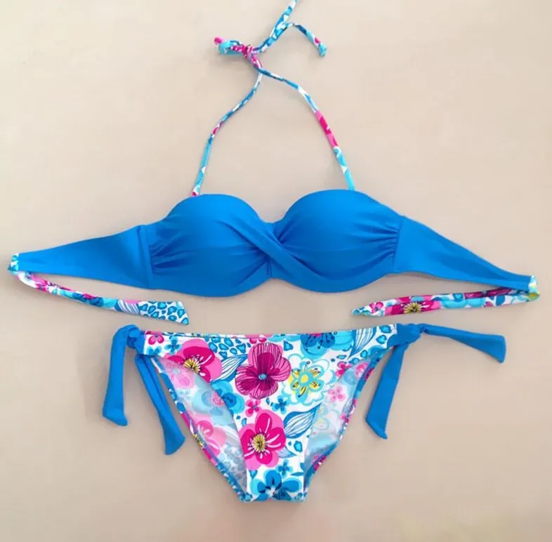 Сексуальный женский купальник Модный летний пуш-ап Мягкий Купальник цветочные