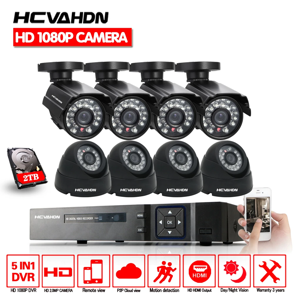 Домашняя безопасность 8CH 1080P HDMI DVR уличная AHD CCTV камера система 8 каналов