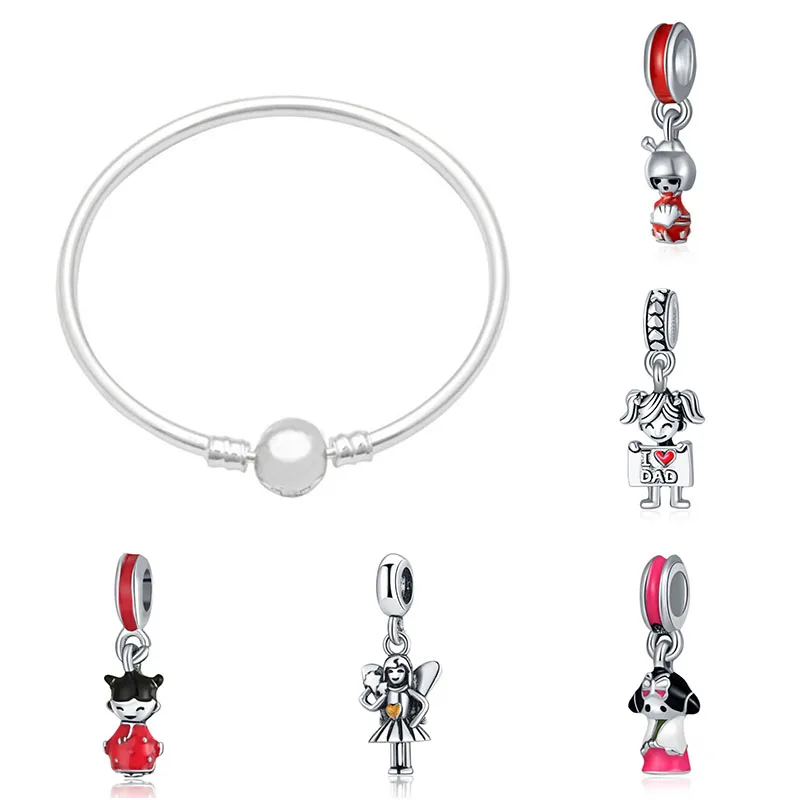 

Fit charms plata de ley original bracelet jewelry valentine's day mary poppins bijoux boucle d'oreille femme beads