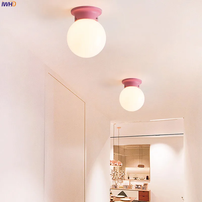 IWHD цветной современный скандинавский светодиодный потолочный светильник