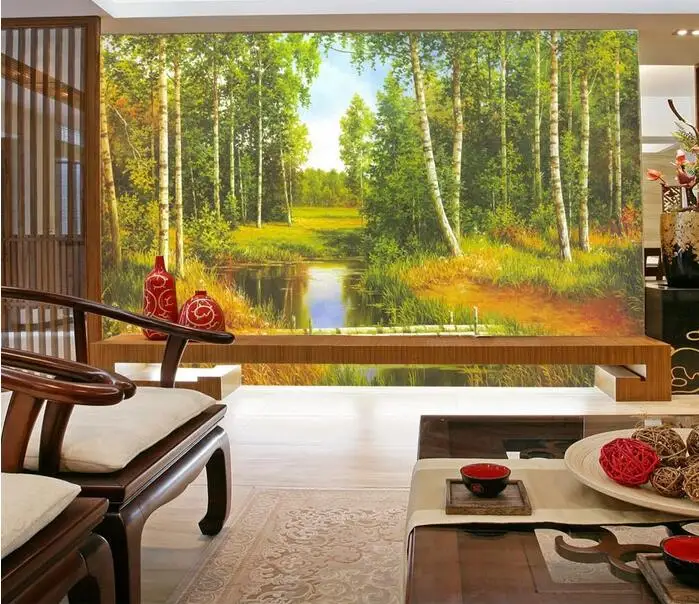 

3d обои на заказ, нетканые 3d обои для комнаты, лесной пейзаж, рисунок пейзаж, фотообои для стен 3 d