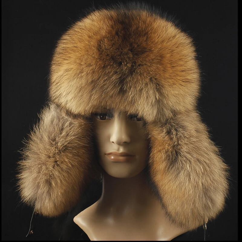 Мужские шапки с натуральным лисьим мехом знаменитый бренд зимняя теплая