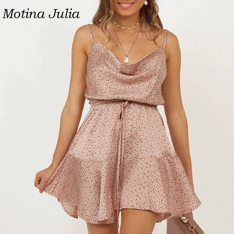 Motina Julia 2019 летнее платье в горошек женское большой маятник бохо Пляжное женские