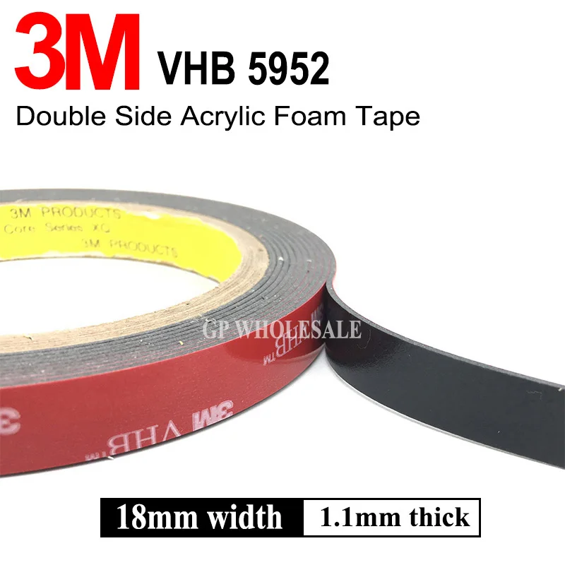 Dvuhstoronnyaya Chernaya Lenta 3m Vhb 5952 3 M Otlichnaya Dolgovechnost Dvuhstoronnyaya Akrilovaya Klejkaya Lenta Vhb 18 Mm 3 M 1 Rulon Kanctovary Dlya Ofisa I Doma Aliekspress