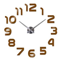 Новинка часы настенные часы horloge 3D DIY акриловые зеркало Наклейки украшения дома Гостиная кварцевые иглы - Цвет: Шоколад