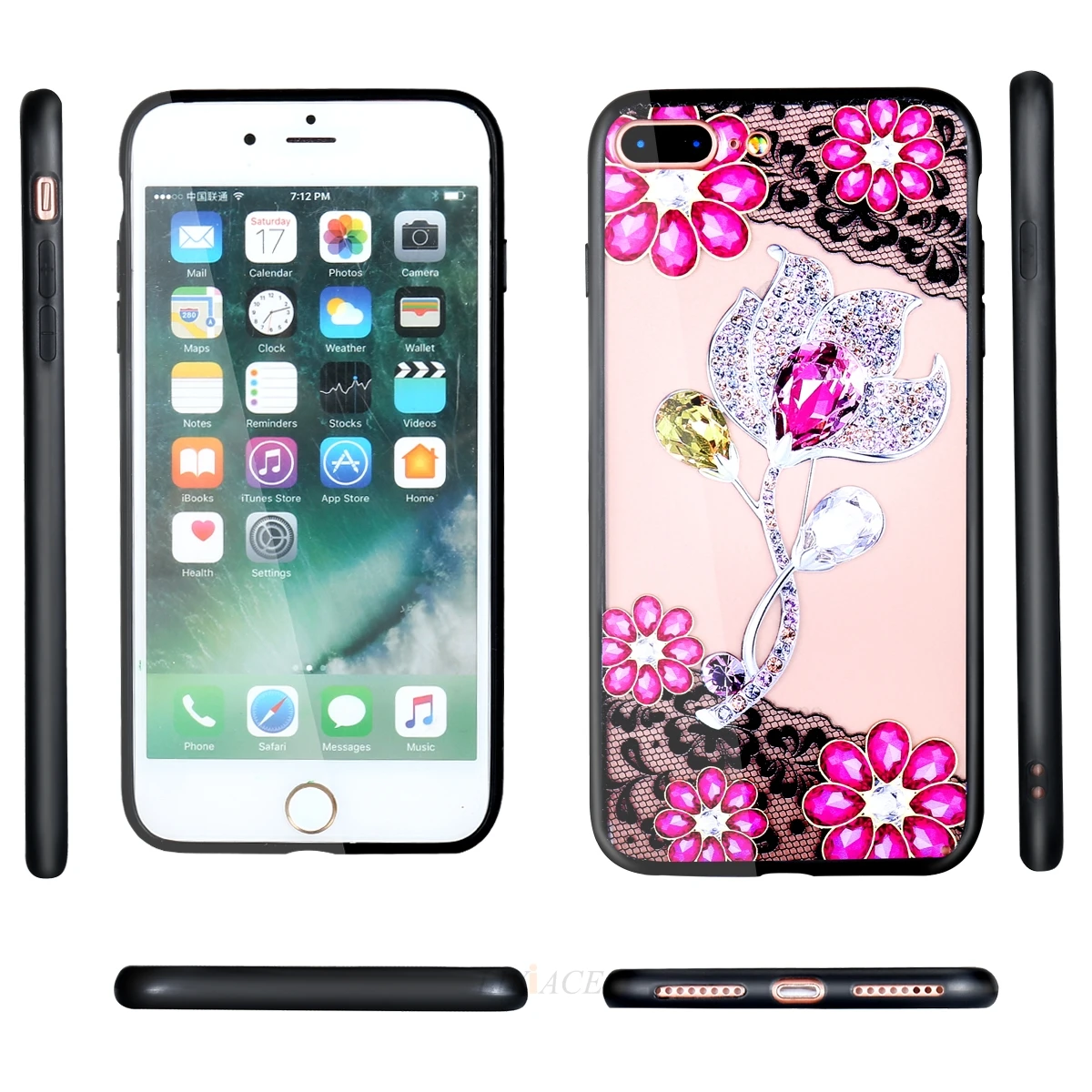 Роскошный алмаз 3D рельеф кружева цветок чехол для телефона huawei p smart p8 p9 p10 p20 lite pro