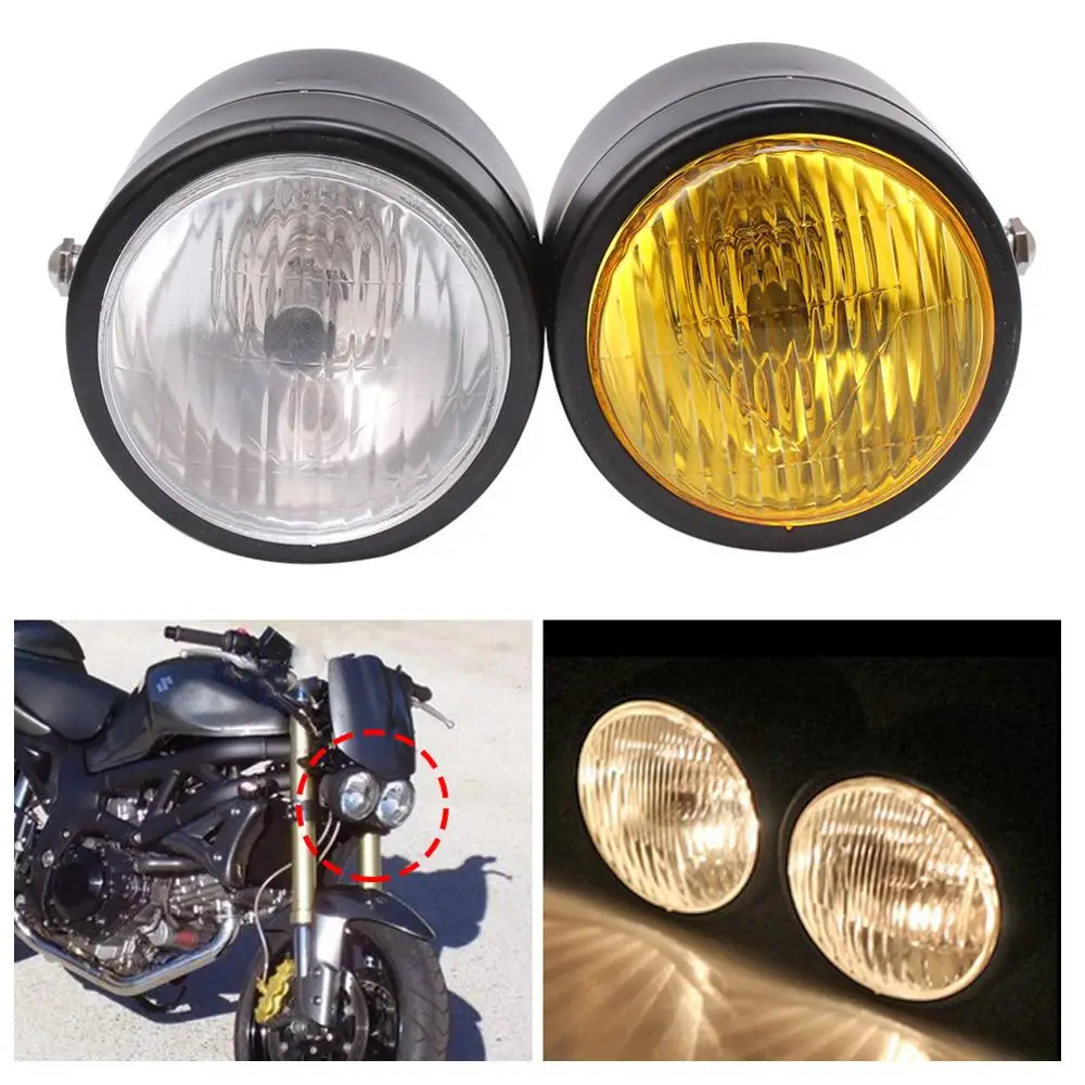 Универсальная мотоциклетная фара Cafe Racer Dominator гриль Twins Dual Streetfighter двойная на