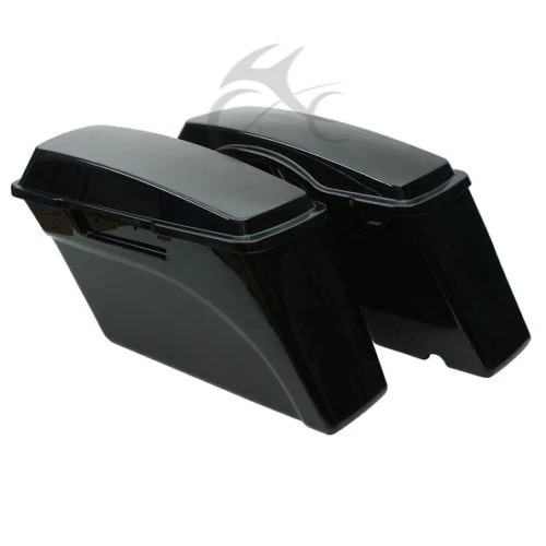 Левый Правый яркий черный ABS жесткие седельные сумки для Harley Touring моделей FLT FLH Softail