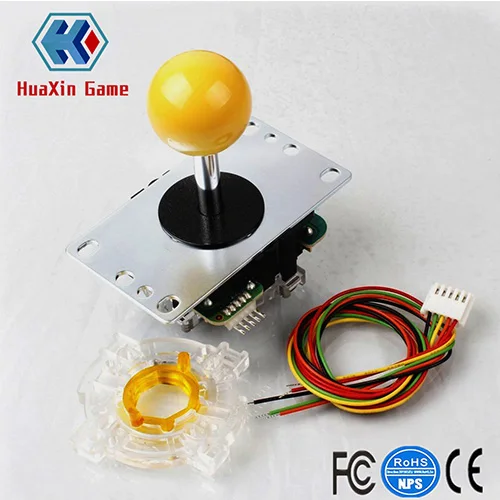 2 шт Sanwa JLF-TP-8YT палка 8 способ 5Pin ручка+ Sanwa GT-Y Восьмиугольные ворота для Mame& Raspberry Pi& PS2 PS3 Xbox 360 DIY Kit - Цвет: Цвет: желтый