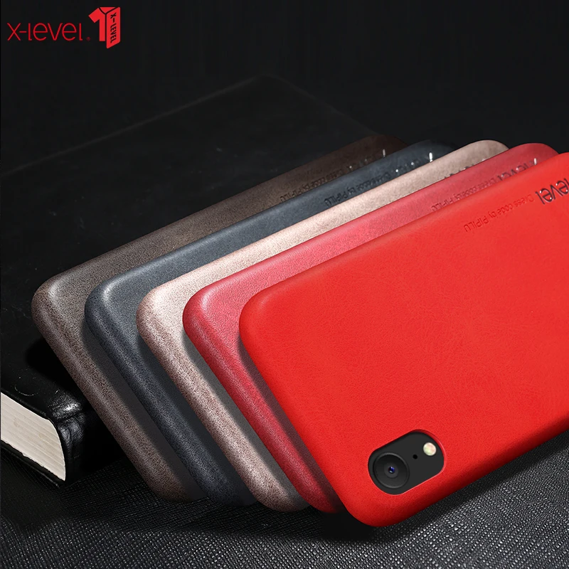 Чехол для iPhone XS Max XR X-Level винтажный Ретро из искусственной кожи телефона X
