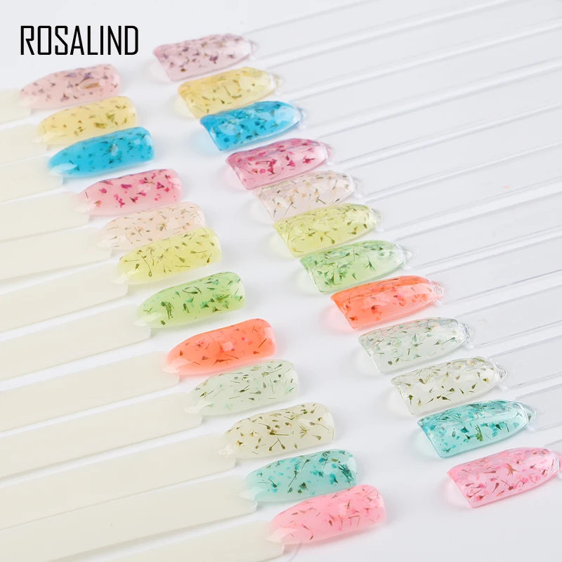 ROSALIND 3D DIY сушеный гель с цветами лак для ногтей натуральные Феи серия УФ LED