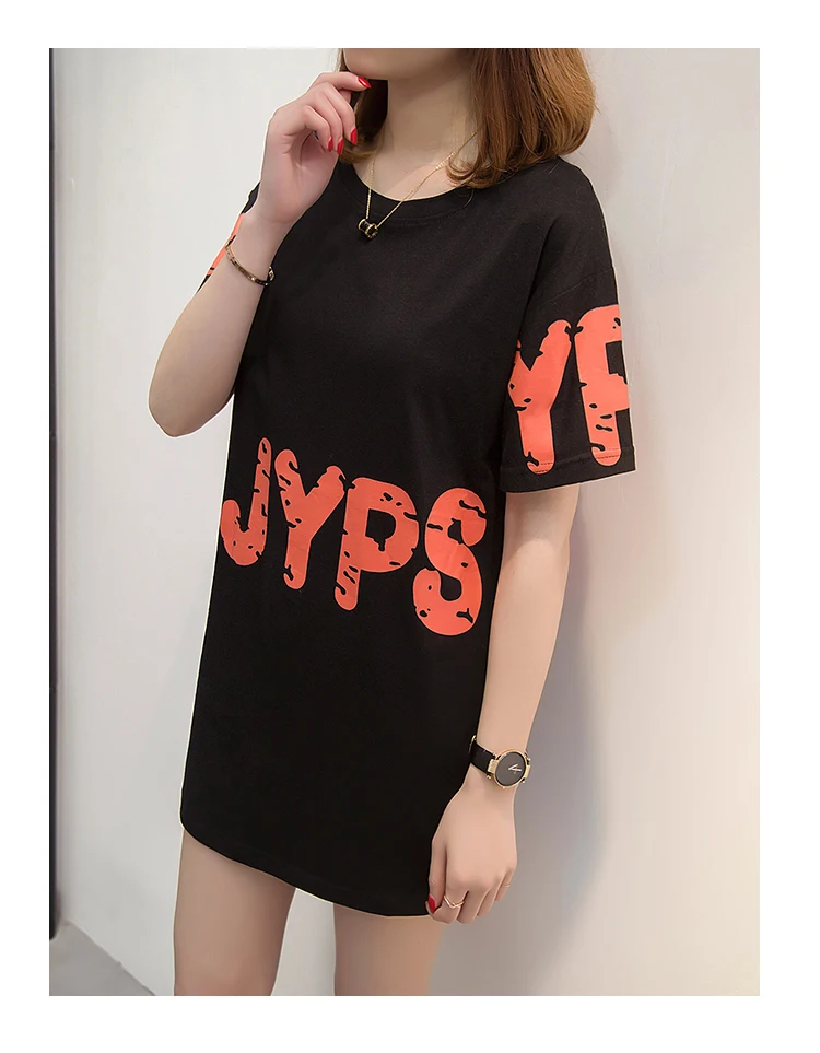 xl - 5xl female new plus size summer wear women black casual letter printed loose t-shirts o29 | Женская одежда