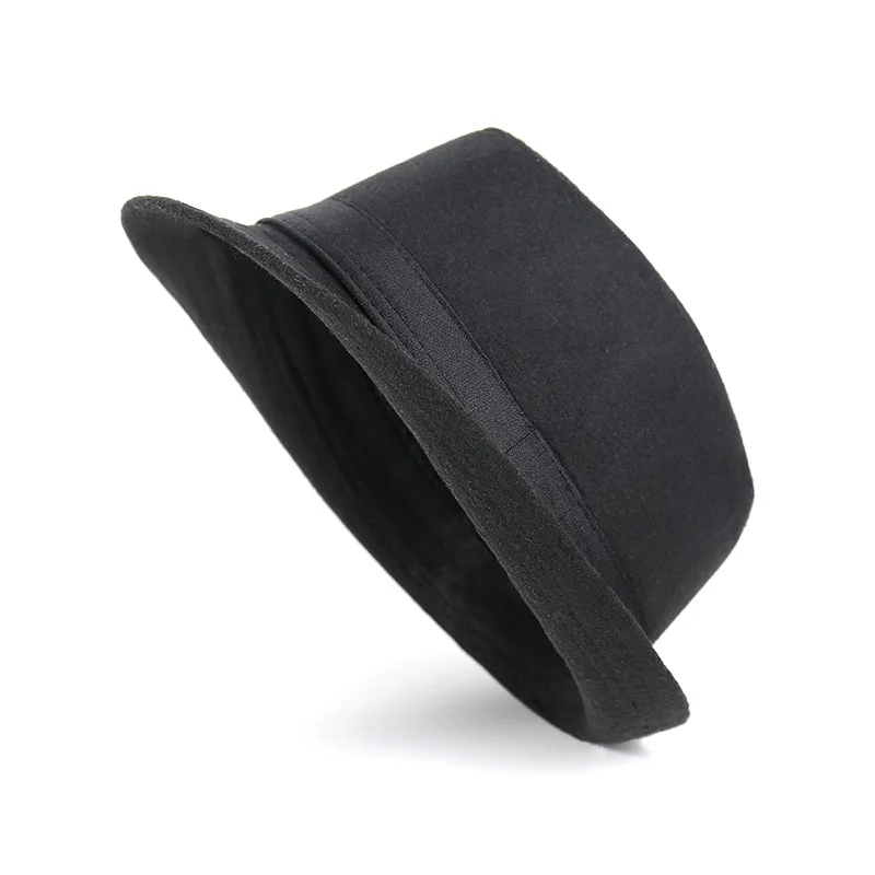 [FEILEDIS] Мужская черная шляпа кожаная шерстяная с широкими полями джазовая