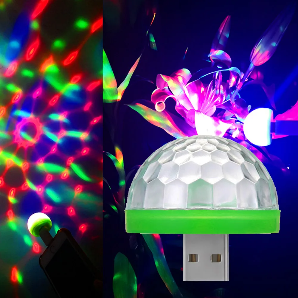 1 шт., классный мини USB светильник, атмосфера, DJ RGB, цветная музыкальная звуковая лампа для автомобиля, телефона, компьютера, ПК, музыкальный контроль, магический шар