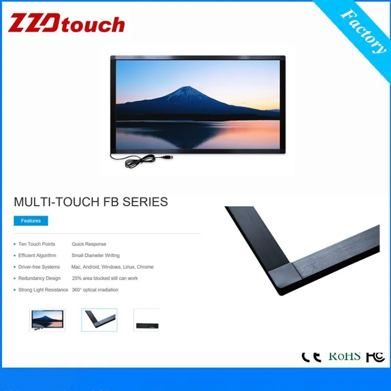 ZZDTOUCH 47 дюймов инфракрасная сенсорная рамка ИК сенсорный экран монитор датчик