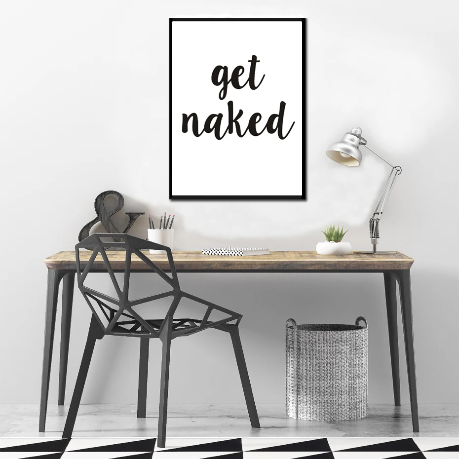 Sure Life Get Naked Quotes парусиновые картины черно белые настенные художественные плакаты