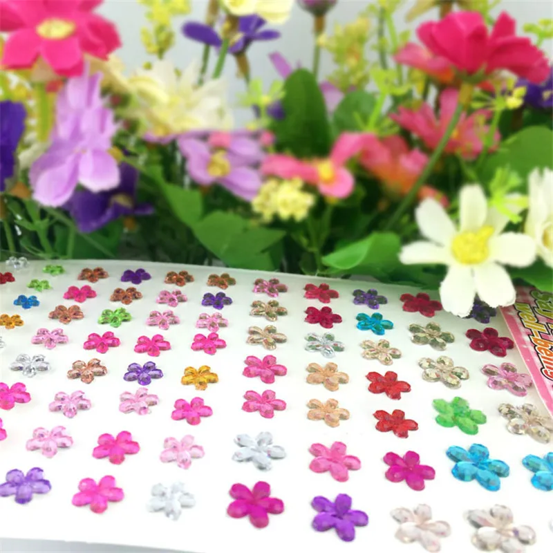 1 Лист Цветок Формы Мотив Стразы Плоской задней Бусы Наклейка Телефон Автомобиль