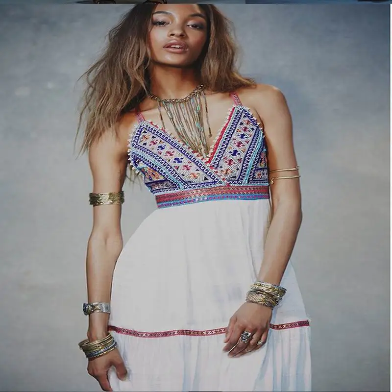 Женское пляжное сексуальное вязаное длинное платье на бретельках свободное