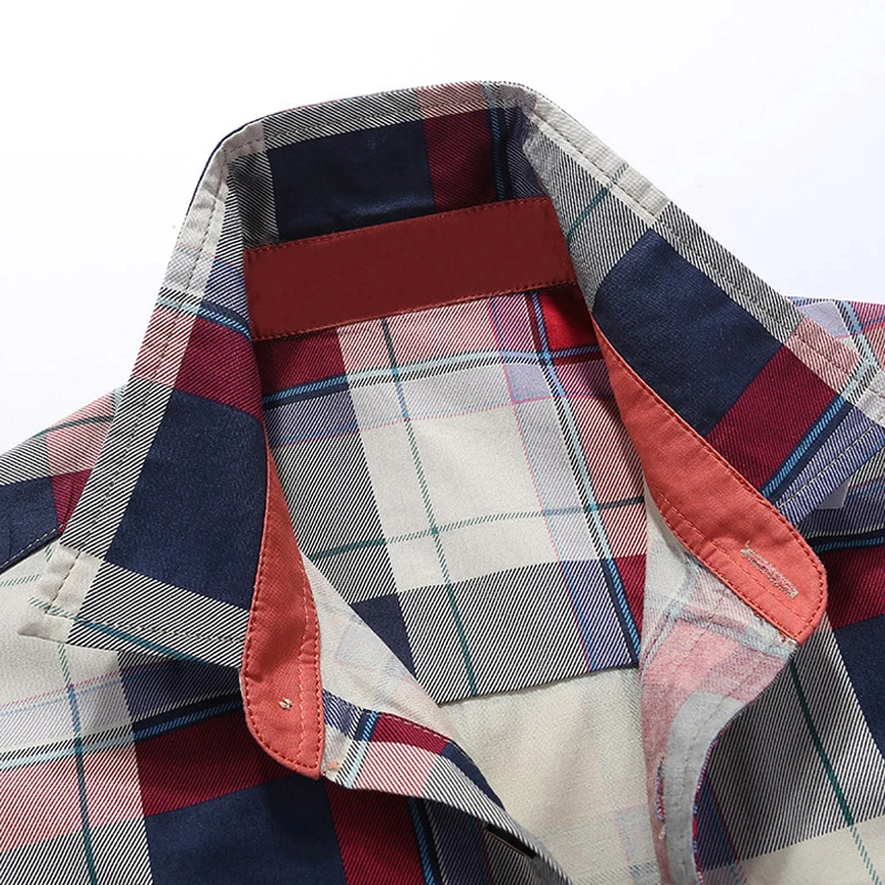 Мужская рубашка повседневная из 100% хлопка в стиле милитари большие размеры M 4XL