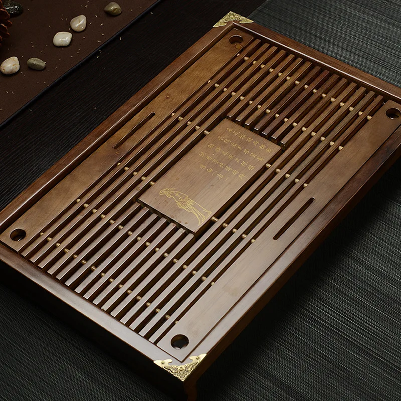 43*28*6 см китайский однотонный деревянный поднос для чая кунг фу хранимый