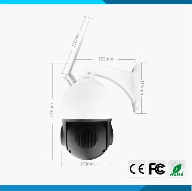 4.5 дюймов 4x зум 2.0mp 1080 P P2P ptz Wi-Fi Беспроводной IP Высокое Скорость купол Камера ip 66 с sd