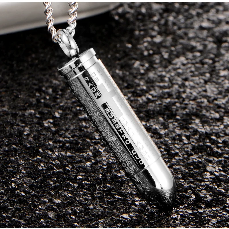 Punk Bullet Pendant Necklaces For Men Cross &amp Bible Design Box Link Chain 3 Colors God Bless You Personality Gift | Украшения и