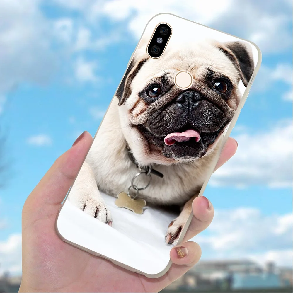 Мягкий чехол для телефона из ТПУ Redmi Note 7 с рисунком мопса 4X A2 A1 4A Plus 5A Prime 6A 6 Pro Xiaomi Mi