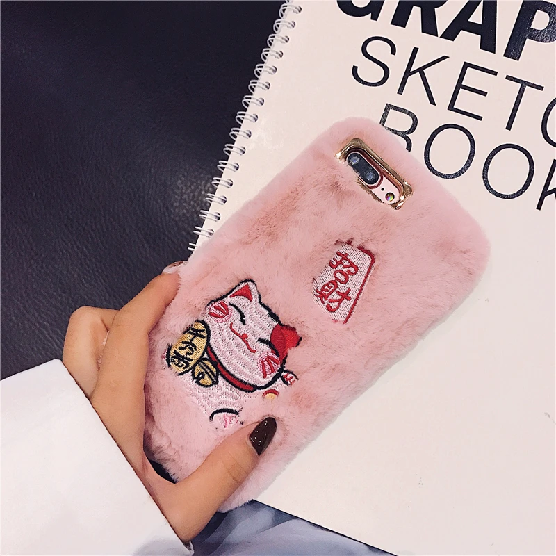 Модный теплый милый пушистый плюшевый чехол в китайском стиле для OPPO R9 R11 R15 R17 R11s