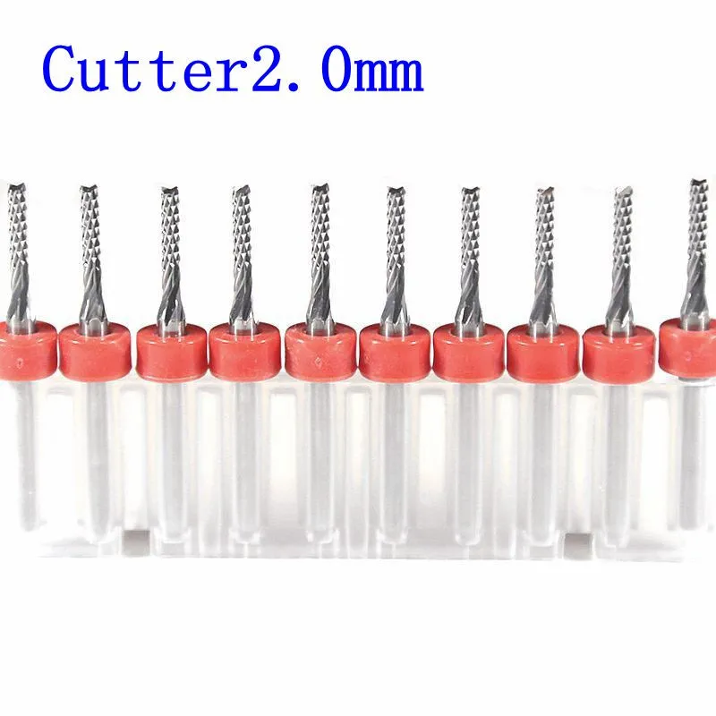 

2.0-3.1mmPCB Milling Cutter CNC Wood Router Metal Aluminum Carving Swallowtail Pattern Drill 10PCS Laser Engraving Machine