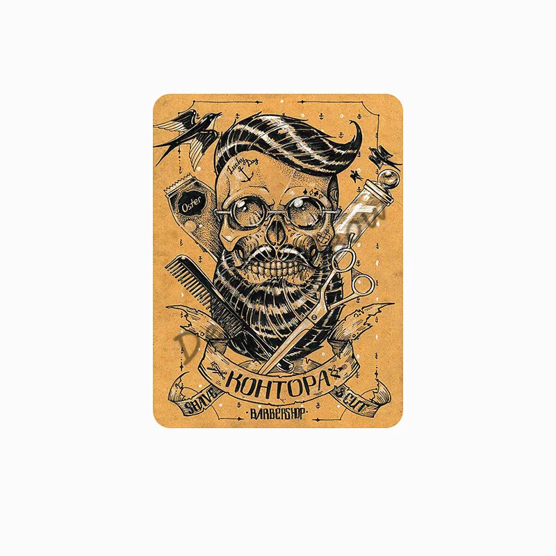 1 Стрижка волос Ретро табличка металлические знаки Парикмахерская винтажная роспись стены Искусство Плакаты для кафе бар Паб бритье и стрижка домашний декор WY28 - Цвет: 1