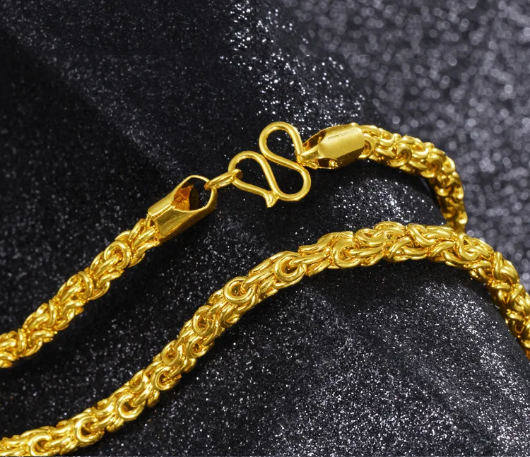 

O Shaped Buckle Necklace Yellow Gold Filled Thick Snake Bone Chain Male Jewelry Gift