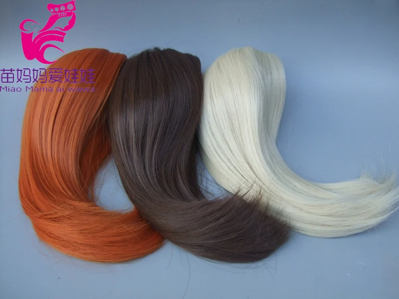 

Soft Straight Synthetic Hair Wig for 1/3 1/4 1/6 BJD doll for Russian diy doll wigs-011