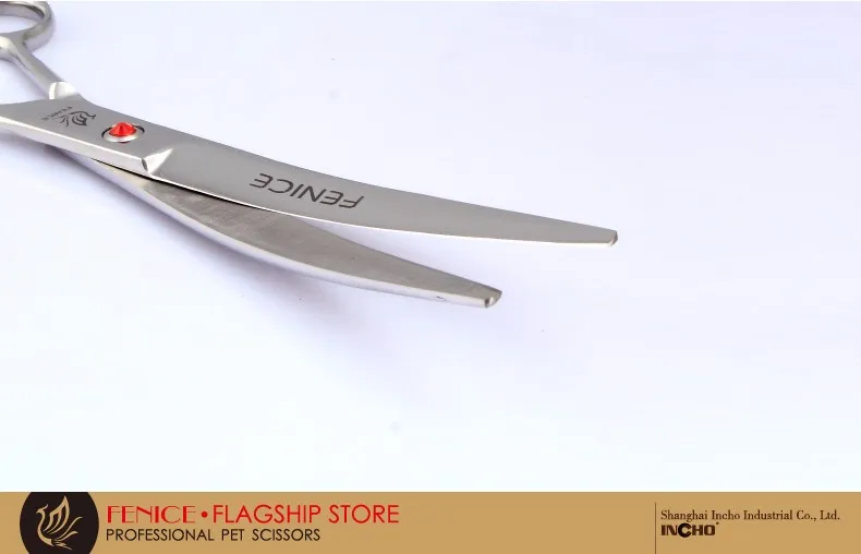 Fenice Япония 440C профессиональные ножницы для ухода за домашними животными ножницы для собак Изогнутые Ножницы 7,0/7,5/8,0 дюйма