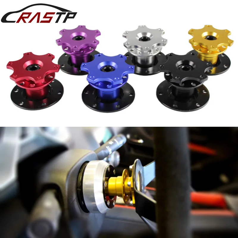 

RASTP-High Quality Aluminum Steering Wheel Quick Release Snap off Hub Adapter Boss Kit RS-QR001