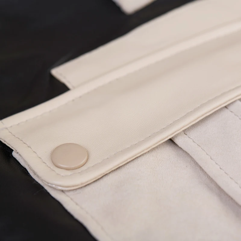 Женская Кожаная мини юбка ARTKA зимняя Асимметричная из натуральной шерсти с