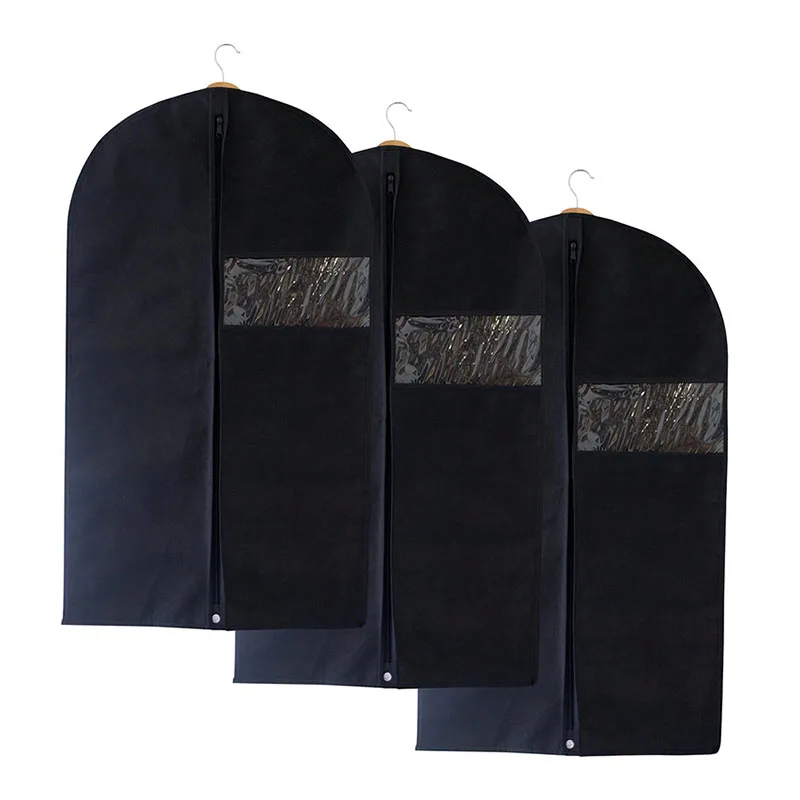 3 шт./компл. черный чехол для костюма одежда платье пальто пылезащитные чехлы на