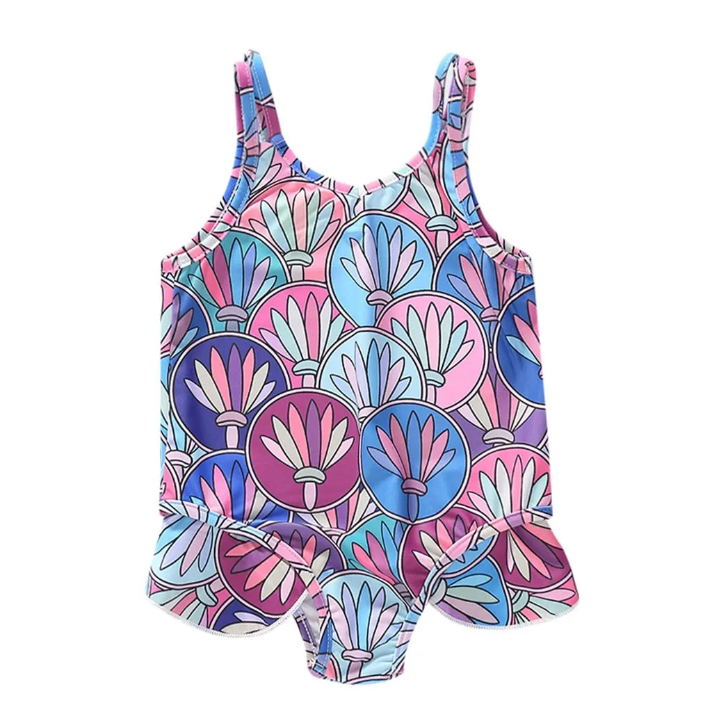 Girls Clothes Kid Baby Child Children Kids Bikini Beach One Piece Print Straps Swimwear Swimsuit | Детская одежда и обувь