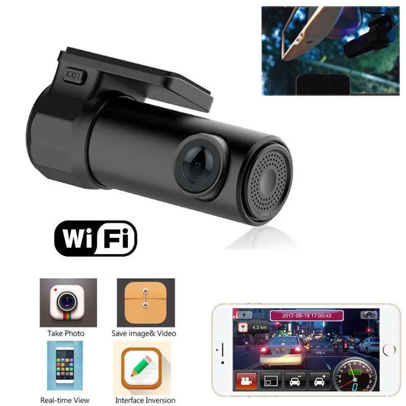 Автомобильный видеорегистратор 170 градусов HD Mini 1080P Wifi ночное видение g-датчик WDR