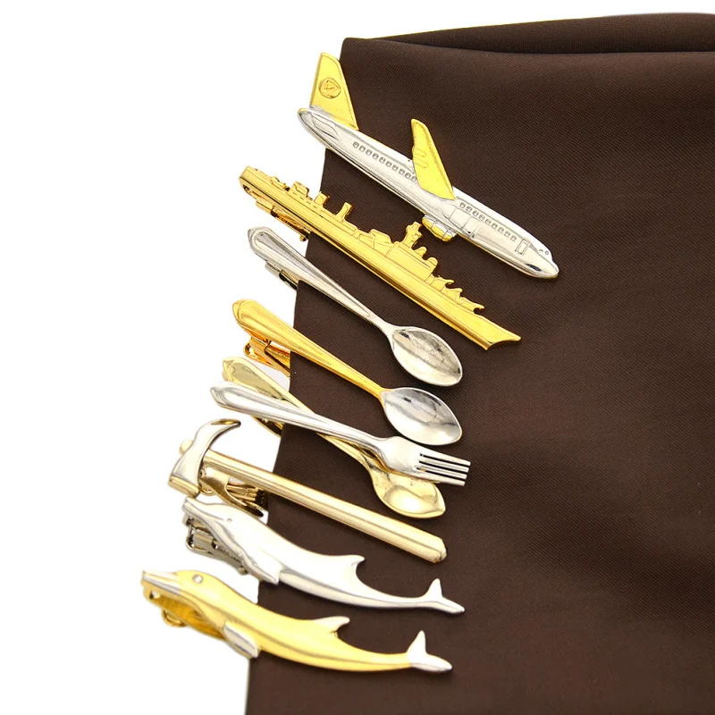 Lychee 1 шт. сплав Мужской зажим для галстука милый пароход дельфин самолет посуда