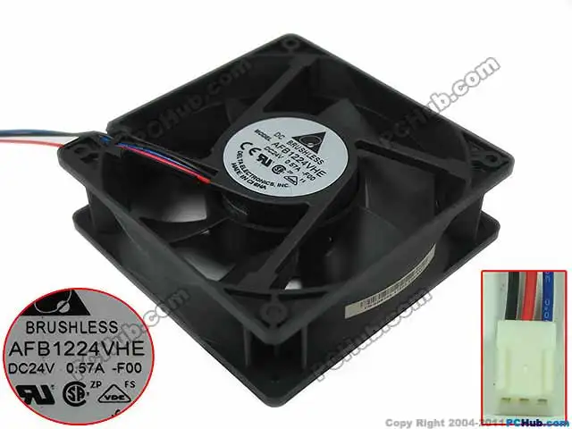Вентилятор охлаждения сервера Detla Electronics AFB1224VHE F00 DC 24 В 0.57A 120x120x38 мм|square fan|server fandc 24v