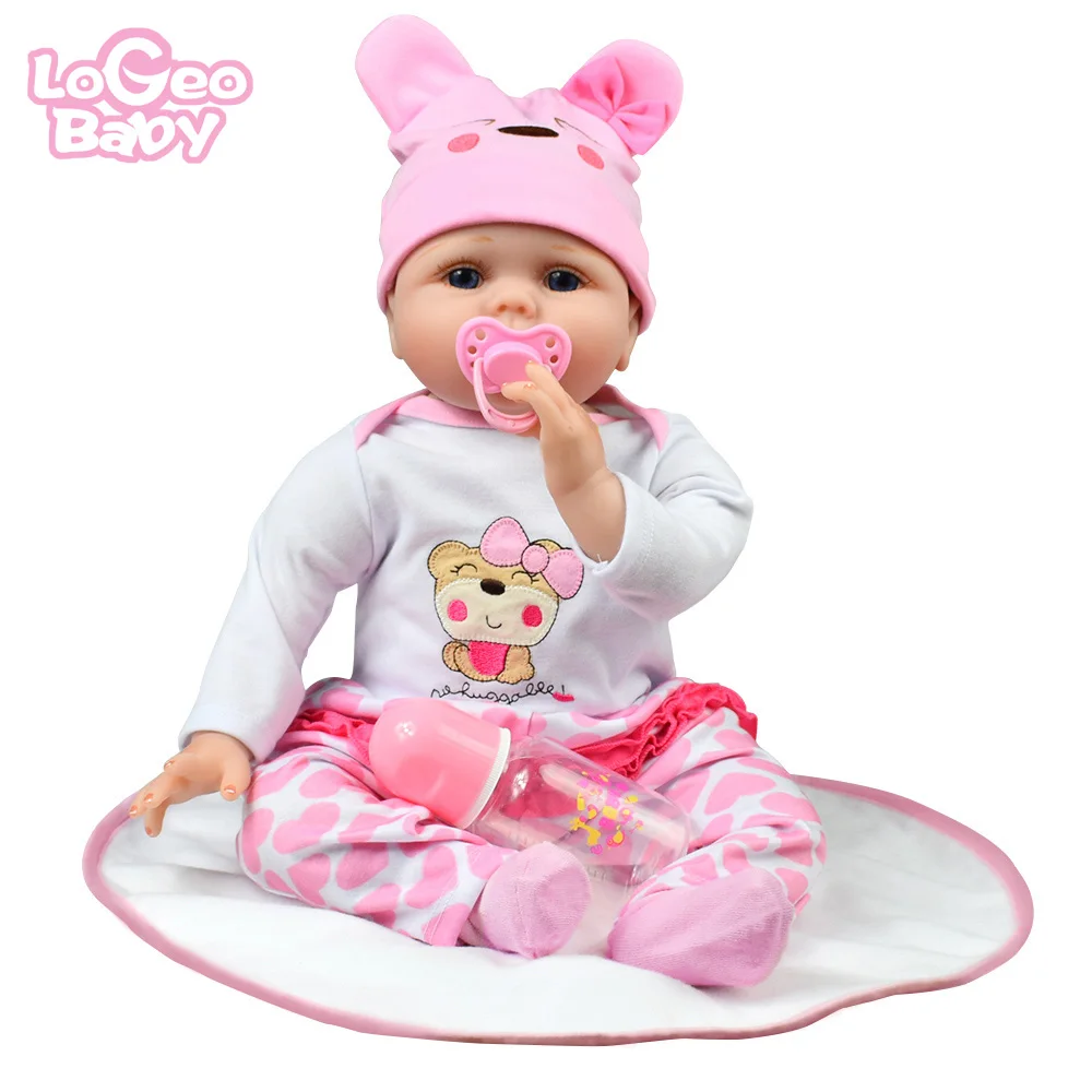 Logeo Baby bebes кукла-реборн 58 см, мягкая силиконовая кукла-Реборн, комплект одежды, прекрасные реалистичные детские игрушки, подарок, кукла-сюрприз